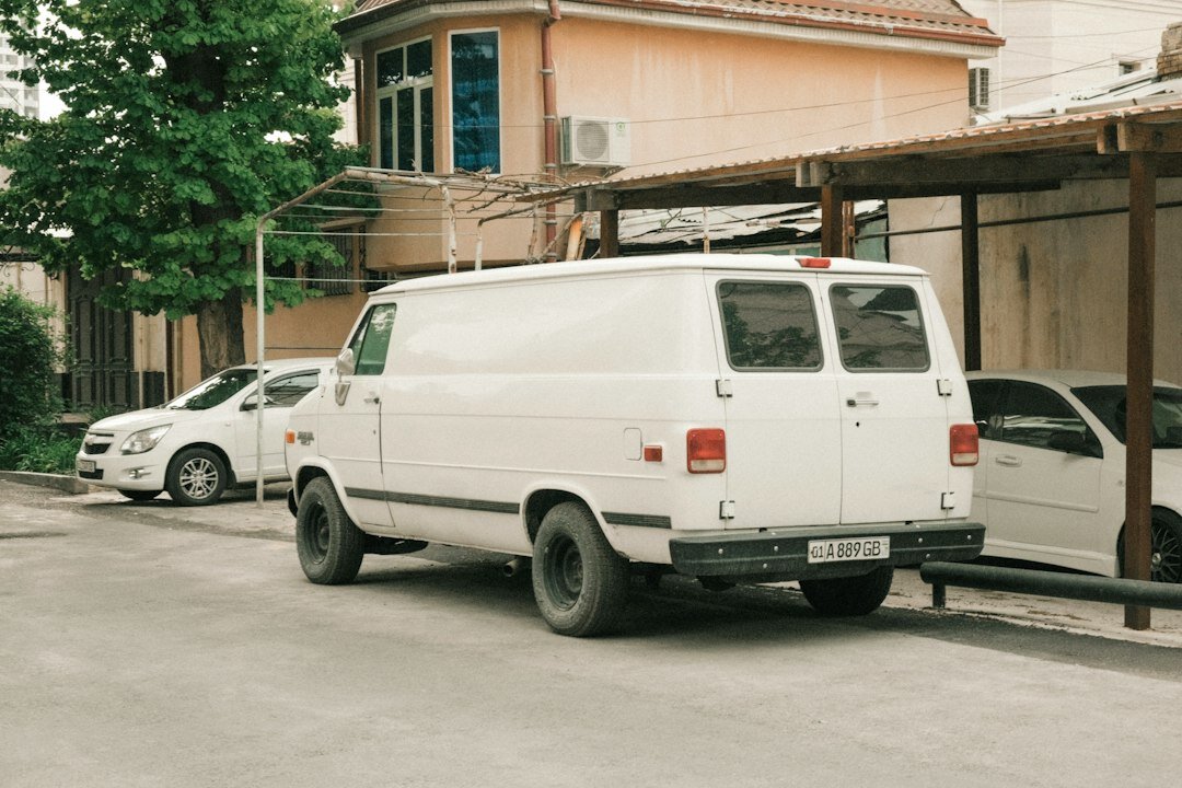 Outside broadcast van with satellite equipment